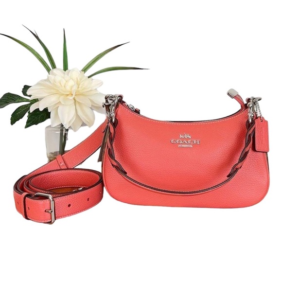 🆕 COACH Teri Shoulder/Crossbody in Silver/Khaki/Tangerine HOT ITEM! - Picture 7 of 16